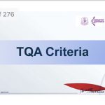 อาจารย์ ดร.กาญจนา ศรีสวัสดิ์ ได้เข้าร่วมอบรมหลักสูตร TQA Criteria รุ่นที่ 12